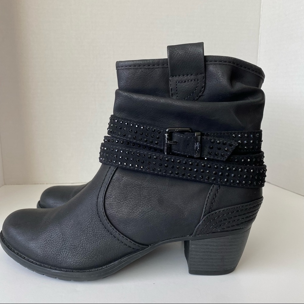 Graceland Women's Black Ankle Boots with Studded Strap Effect, Size 38 (…